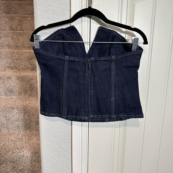 Zara SPLIT DENIM bustier CORSET in rinse - Picture 6 of 12